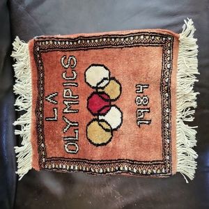 Hand Woven 1984 L A Olympics Small Carpet / Wall Hanging